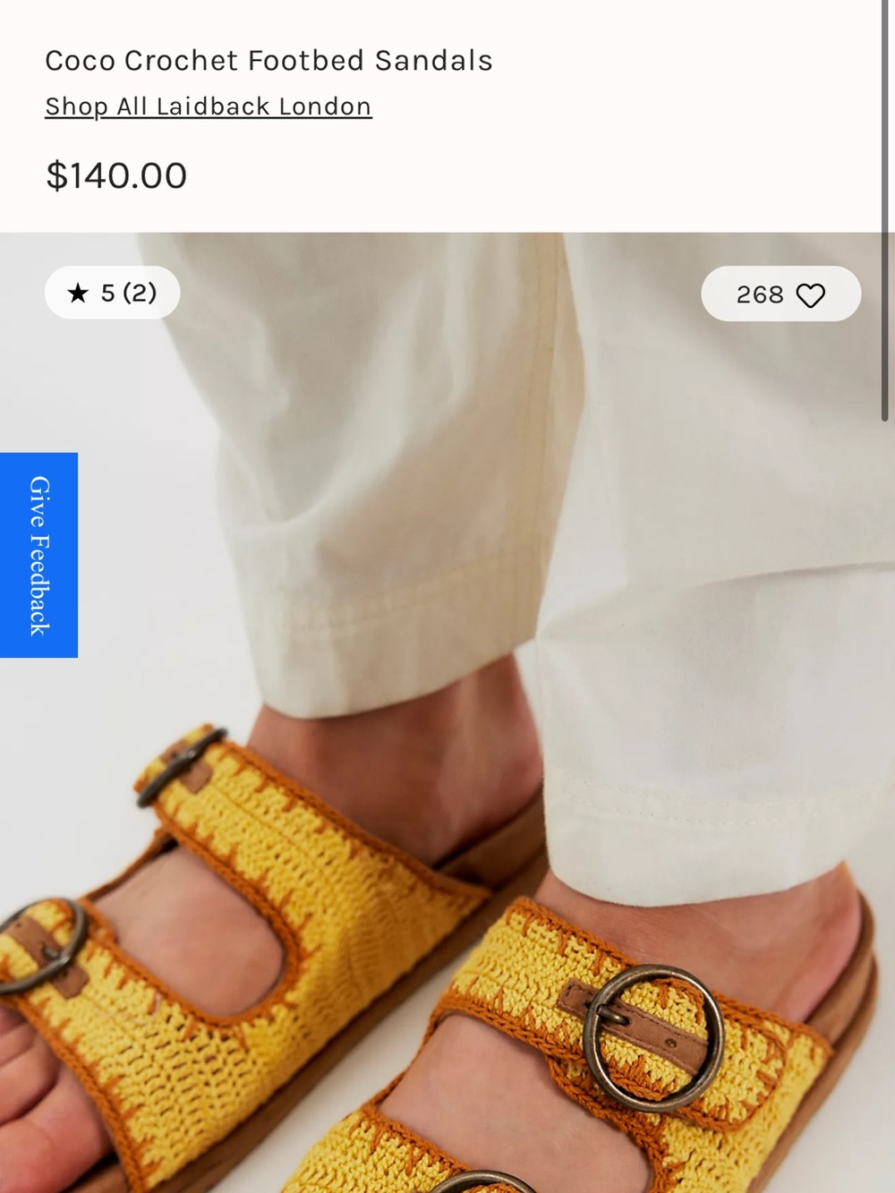 Laidback London Coco Crochet Footbed Sandals - Yellow